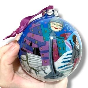 Hand-Painted Vintage Cirque De Soleil Large Blue Holiday Ornament